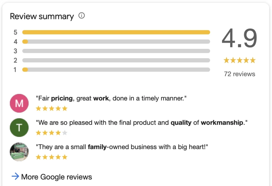 Google Reviews for Fence Company